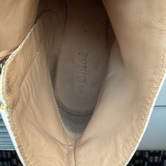 Chloe Suzanna White Studded Ankle Western Booties 35 - Picture 16 of 16